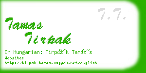 tamas tirpak business card